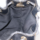 FENDI Pecan Canvas Shoulder Bag PVC Black Brown gold Auth 146873-19