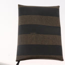 FENDI Pecan Canvas Shoulder Bag PVC Black Brown gold Auth 146873-21