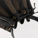FENDI Pecan Canvas Shoulder Bag PVC Black Brown gold Auth 146873-6