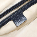 GUCCI Hand Bag Leather 2way Navy Gold 269876 Auth 146876-19