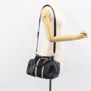 GUCCI Hand Bag Leather 2way Navy Gold 269876 Auth 146876-23