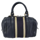 GUCCI Hand Bag Leather 2way Navy Gold 269876 Auth 146876-13