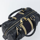 GUCCI Hand Bag Leather 2way Navy Gold 269876 Auth 146876-6