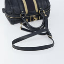 GUCCI Hand Bag Leather 2way Navy Gold 269876 Auth 146876-9