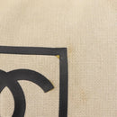 CHANEL Sports COCO Mark Shoulder Bag Canvas Beige Silver CC Auth 146878-9