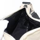 CHANEL Sports COCO Mark Shoulder Bag Canvas Beige Silver CC Auth 146878-21