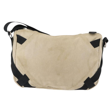 CHANEL Sports COCO Mark Shoulder Bag Canvas Beige Silver CC Auth 146878 - 0