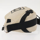 CHANEL Sports COCO Mark Shoulder Bag Canvas Beige Silver CC Auth 146878-4