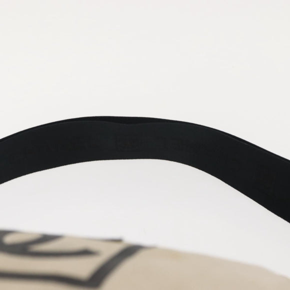 CHANEL Sports COCO Mark Shoulder Bag Canvas Beige Silver CC Auth 146878