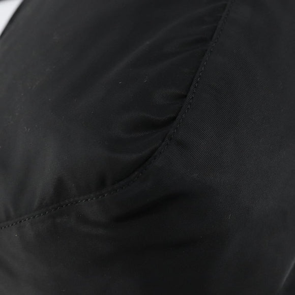 PRADA Shoulder Bag Nylon Black Silver Auth 146879