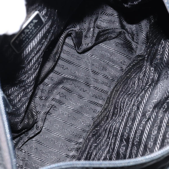 PRADA Shoulder Bag Nylon Black Silver Auth 146879