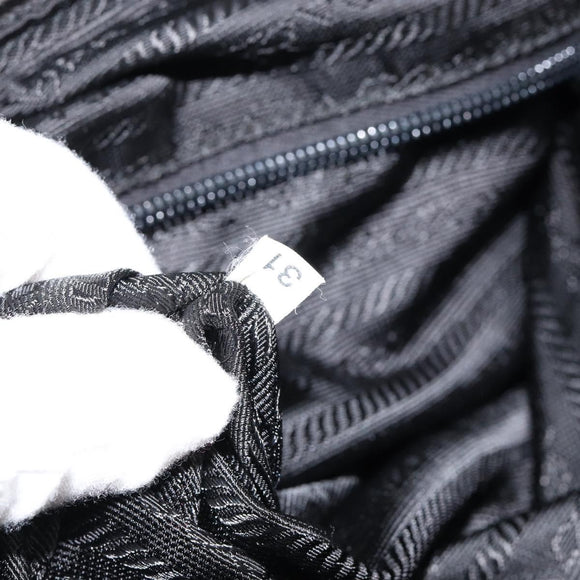PRADA Shoulder Bag Nylon Black Silver Auth 146879