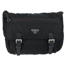 PRADA Shoulder Bag Nylon Black Silver Auth 146879-13