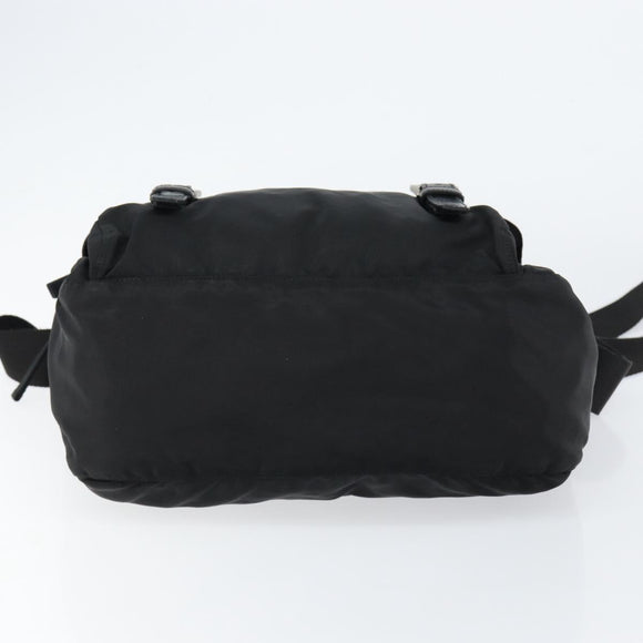 PRADA Shoulder Bag Nylon Black Silver Auth 146879
