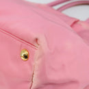 PRADA Hand Bag Nylon Pink Gold Auth 146881-15