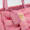 PRADA Hand Bag Nylon Pink Gold Auth 146881-10