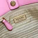 PRADA Hand Bag Nylon Pink Gold Auth 146881-18