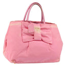 PRADA Hand Bag Nylon Pink Gold Auth 146881-1