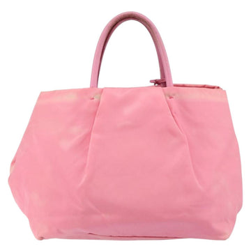 PRADA Hand Bag Nylon Pink Gold Auth 146881 - 0