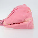 PRADA Hand Bag Nylon Pink Gold Auth 146881-4