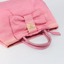 PRADA Hand Bag Nylon Pink Gold Auth 146881-6