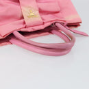 PRADA Hand Bag Nylon Pink Gold Auth 146881-7