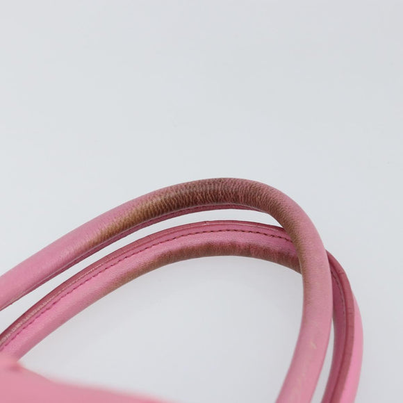 PRADA Hand Bag Nylon Pink Gold Auth 146881