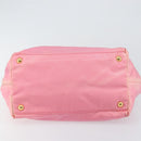 PRADA Hand Bag Nylon Pink Gold Auth 146881-5