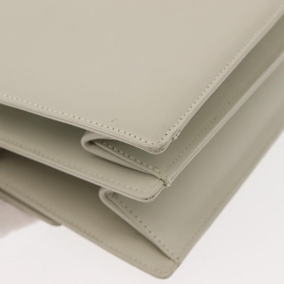 GIVENCHY Shoulder Bag Leather Gray Gold Auth 146883