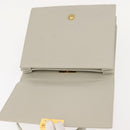 GIVENCHY Shoulder Bag Leather Gray Gold Auth 146883-10