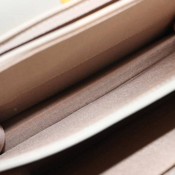 GIVENCHY Shoulder Bag Leather Gray Gold Auth 146883