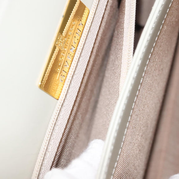GIVENCHY Shoulder Bag Leather Gray Gold Auth 146883