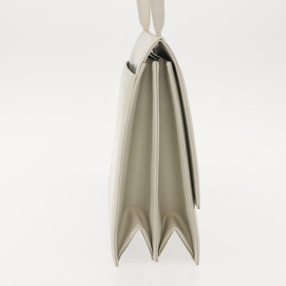 GIVENCHY Shoulder Bag Leather Gray Gold Auth 146883