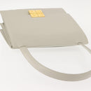 GIVENCHY Shoulder Bag Leather Gray Gold Auth 146883-6