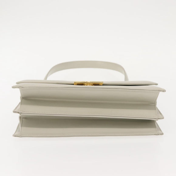 GIVENCHY Shoulder Bag Leather Gray Gold Auth 146883