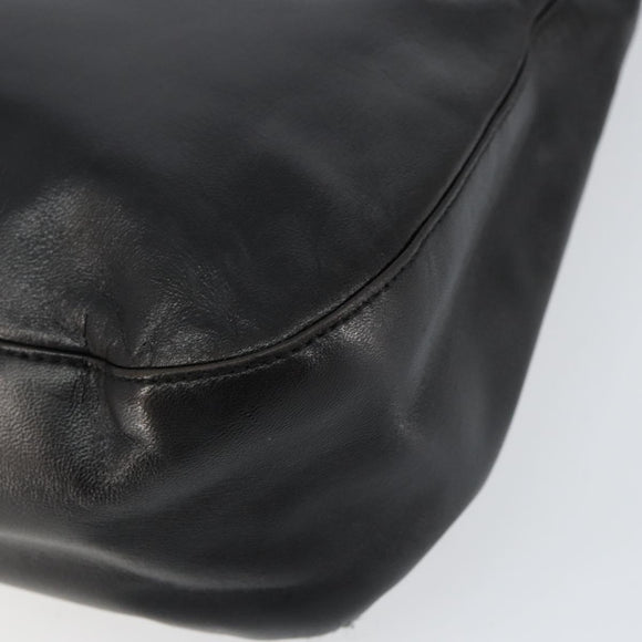 PRADA Chain Shoulder Bag Leather Black Auth 146885