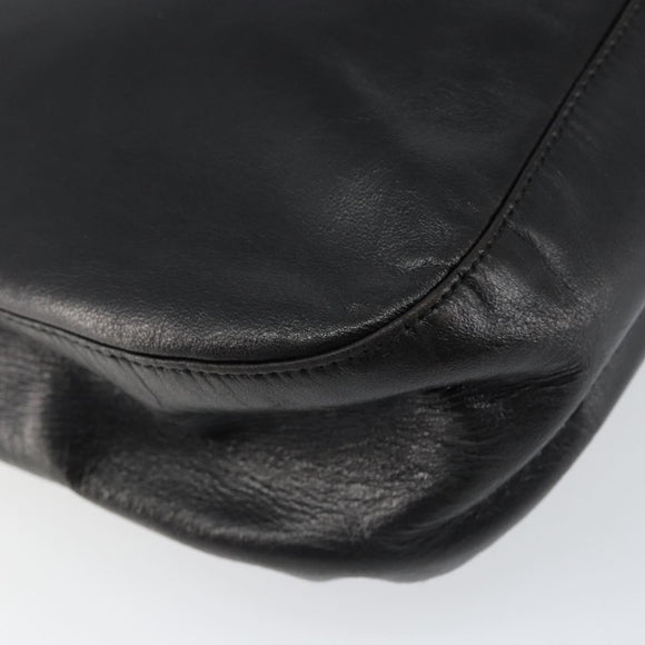 PRADA Chain Shoulder Bag Leather Black Auth 146885