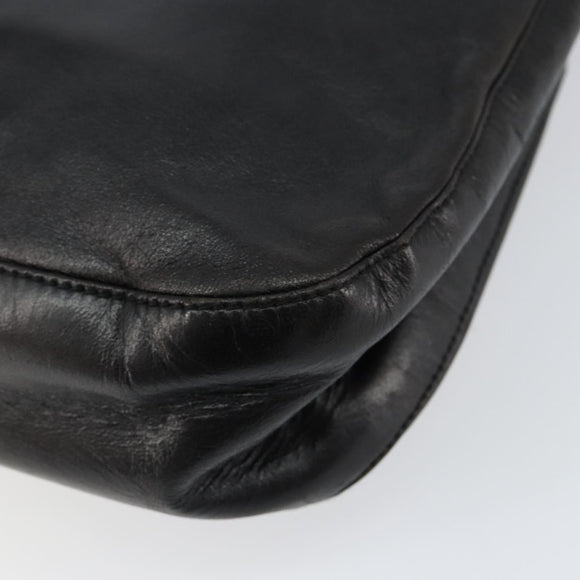 PRADA Chain Shoulder Bag Leather Black Auth 146885