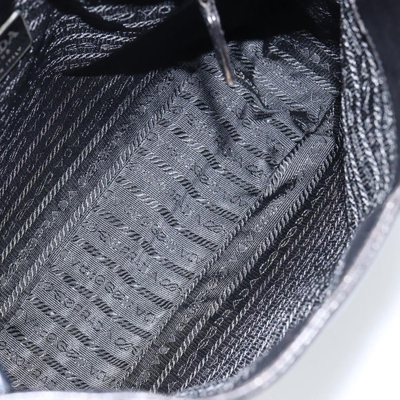 PRADA Chain Shoulder Bag Leather Black Auth 146885