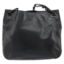 PRADA Chain Shoulder Bag Leather Black Auth 146885-13