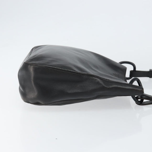 PRADA Chain Shoulder Bag Leather Black Auth 146885