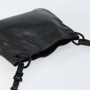 PRADA Chain Shoulder Bag Leather Black Auth 146885-6