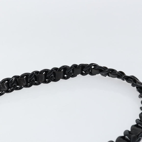 PRADA Chain Shoulder Bag Leather Black Auth 146885