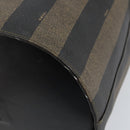 FENDI Pecan Canvas Shoulder Bag PVC Black Brown Auth 146897-12