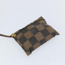 FENDI Pecan Canvas Shoulder Bag PVC Black Brown Auth 146897-20