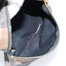 FENDI Pecan Canvas Shoulder Bag PVC Black Brown Auth 146897-22