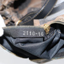 FENDI Pecan Canvas Shoulder Bag PVC Black Brown Auth 146897-23