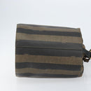 FENDI Pecan Canvas Shoulder Bag PVC Black Brown Auth 146897-4