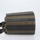 FENDI Pecan Canvas Shoulder Bag PVC Black Brown Auth 146897-5
