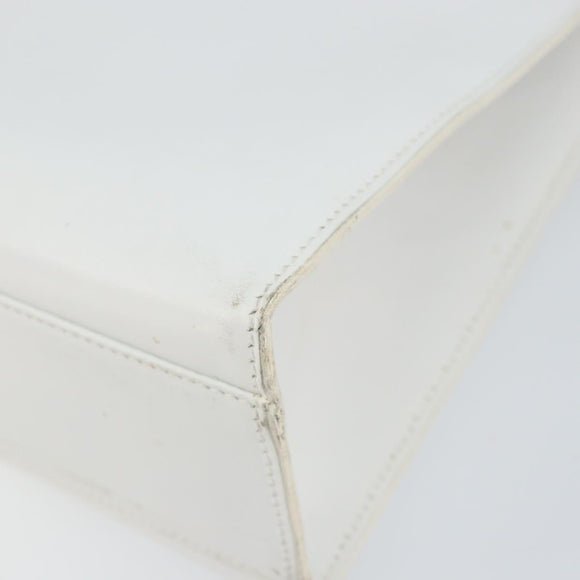 GUCCI Hand Bag Leather White Gold 001 2122 1773 Auth 146899